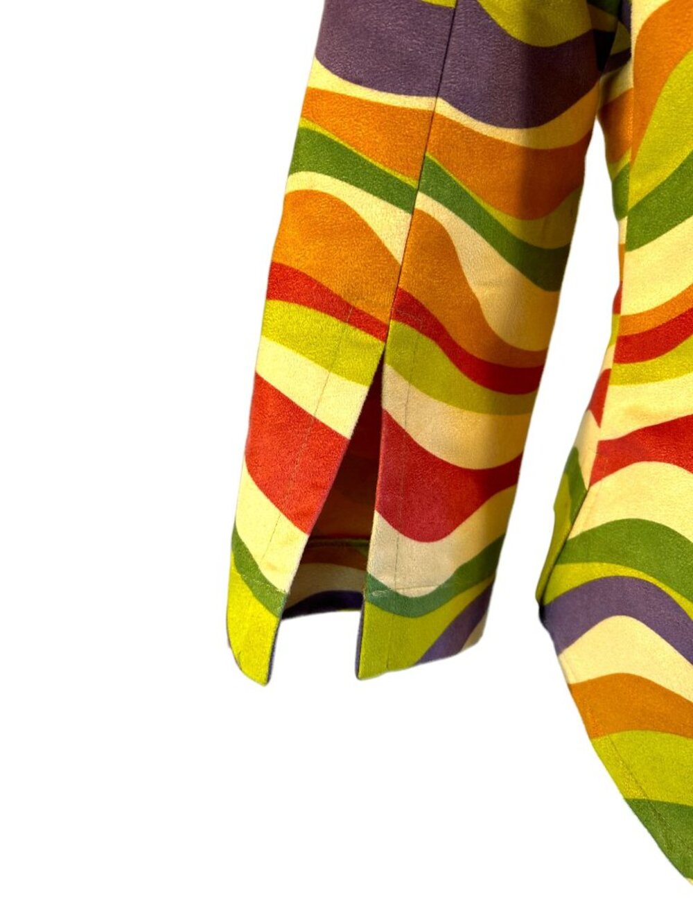 Vintage Annalese Multicolor Wave Print Jacket With Lace-Up Front & Tailored Fit - Picture 5 of 8